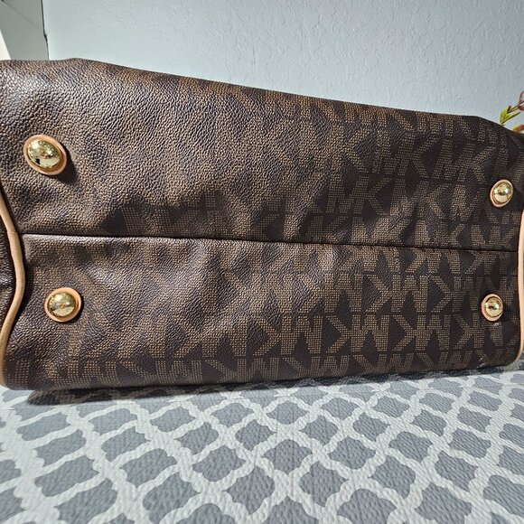 Michael Khors Grayson Monogram Leather Trim Handbag EUC - Picture 12 of 17